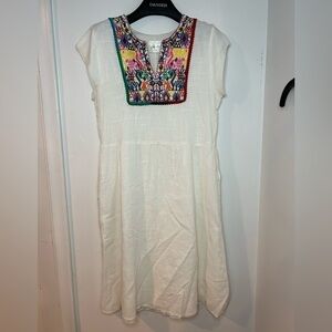 Ella Mara embroidered dress Size S cotton made in USA